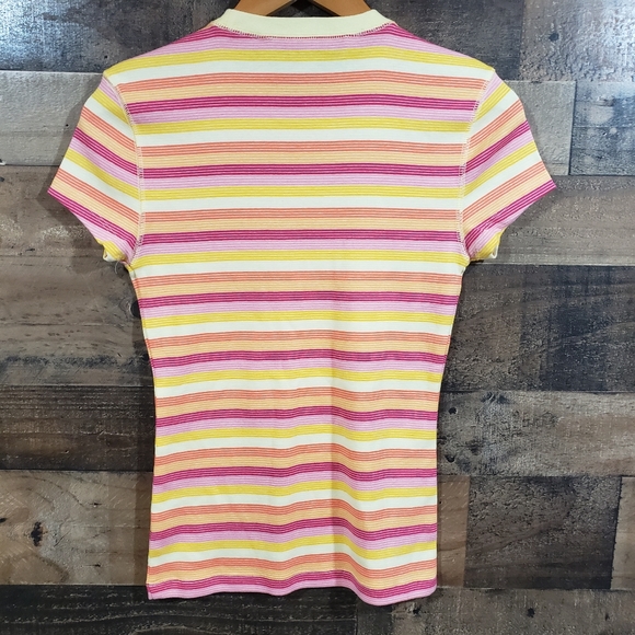 Tommy Hilfiger striped knit short sleeve crewneck shirt woman's size small - Picture 3 of 7